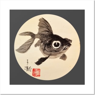 Cute-eye Black Goldfish Posters and Art